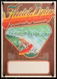 8j054 FLUID DRIVE Aust special poster 1974 cool surfing artwork by Steve Core & Hugh McLeod!