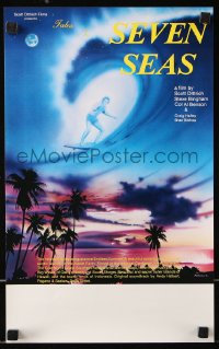 8j057 TALES OF THE SEVEN SEAS Aust special poster 1981 cool surfing image and art of surfer in sky!
