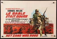 8j474 BEACH RED Belgian 1967 Cornel Wilde, Rip Torn, cool art of World War II soldiers!