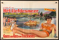 8j505 GRUSS & KUSS VOM TEGERNSEE Belgian 1957 artwork of sexy Elma Karlowa & more!
