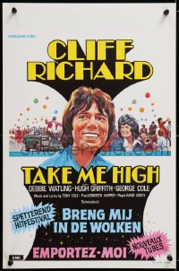 8j561 TAKE ME HIGH Belgian 1973 Hugh Griffith, cool image of Cliff Richard & Debbie Watling!