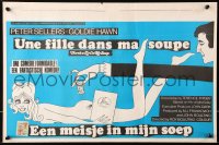 8j564 THERE'S A GIRL IN MY SOUP Belgian 1971 completely different sexy art of Sellers & Hawn!