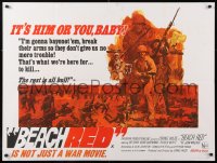 8j218 BEACH RED British quad 1968 Cornel Wilde, Rip Torn, cool art of World War II soldiers!