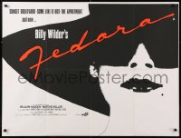 8j228 FEDORA British quad 1978 Billy Wilder directed, William Holden, cool art of Marthe Keller!