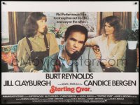 8j269 STARTING OVER British quad 1979 Burt Reynolds, Jill Clayburgh, Candice Bergen!
