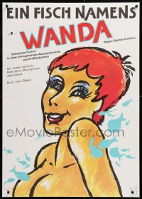 8j186 FISH CALLED WANDA East German 23x32 1990 John Cleese, topless Jamie Lee Curtis by Beck!