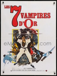 8j583 7 BROTHERS MEET DRACULA French 24x32 1975 kung fu horror, art by Vic Fair & Arnaldo Putzu!