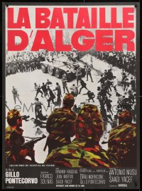 8j588 BATTLE OF ALGIERS French 23x31 1971 Gillo Pontecorvo's La Battaglia di Algeri, war image!