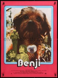 8j590 BENJI French 23x31 1976 Joe Camp classic dog movie, different image of him wearing necklace!