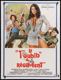 8j624 LADY MEDIC French 24x31 1977 Sciotti art of sexy half-naked military doctor Edwige Fenech!