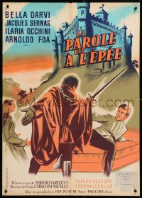 8j645 PIA OF PTOLOMEY French 23x32 1958 great different art of Jacques Sernas with sword in fight!