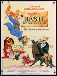 8j701 GREAT MOUSE DETECTIVE French 16x21 1986 Walt Disney's crime-fighting Sherlock Holmes rodent cartoon!