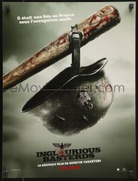 8j710 INGLOURIOUS BASTERDS teaser French 16x21 2009 Tarantino, cool image of bat & helmet!