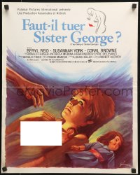 8j717 KILLING OF SISTER GEORGE French 18x22 1971 different art of naked York by Grinsson, Aldrich!