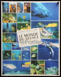 8j769 SILENT WORLD French 19x24 1956 Jacques Cousteau, Louis Malle, true adventure of the sea!