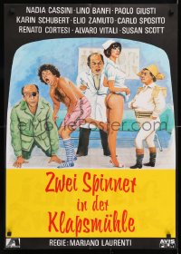 8j021 NURSE IN THE MILITARY MADHOUSE German 1981 wild sexy artwork of nurse and cast!