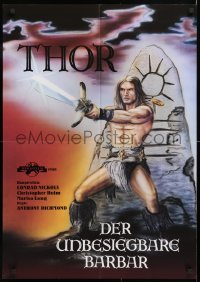 8j023 THOR THE CONQUEROR German 1983 Conan rip-off, cool different sword & sorcery art!