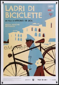 8j787 BICYCLE THIEF Italian 1sh R2019 Vittorio De Sica's classic Ladri di biciclette, Ayestaran art!