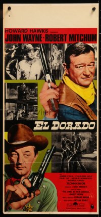 8j839 EL DORADO Italian locandina 1967 John Wayne, Robert Mitchum, Howard Hawks