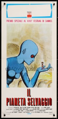 8j841 FANTASTIC PLANET Italian locandina 1974 La Planete Sauvage, wild sci-fi cartoon art, Cannes!