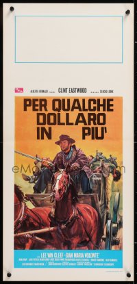 8j847 FOR A FEW DOLLARS MORE Italian locandina R1970s Leone, Clint Eastwood, black title!