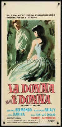 8j920 WOMAN IS A WOMAN Italian locandina 1961 Jean-Luc Godard, Jean-Paul Belmondo, Anna Karina!