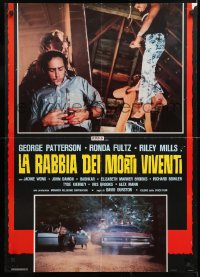 8j930 I DRINK YOUR BLOOD Italian 26x37 pbusta 1978 wacky different images of crazed Satanist hippies!