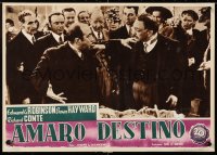 8j967 HOUSE OF STRANGERS Italian 14x19 pbusta 1950 Edward G. Robinson with hand on Tito Vuolo!
