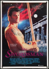 8j031 SWORDSMAN Lebanese 1992 completely different image of barechested Lorenzo Lamas with sword!