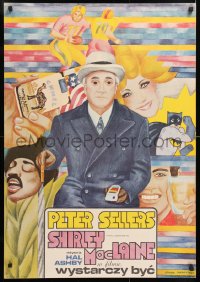 8j296 BEING THERE Polish 26x38 1982 colorful art of Peter Sellers by Mucha Ihnatowicz!