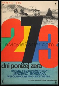 8j334 273 DAYS BELOW ZERO Polish 23x33 1968 Jerzy Bossak's 273 dni ponizej zera, art by Rapnicki!