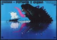 8j341 GODZILLA VS. THE SEA MONSTER Polish 23x33 1978 Gojira, Ebira, cool Wasilewski art, Toho!