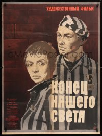8j384 END OF OUR WORLD Russian 31x41 1965 Lemeshenko artwork of concentration camp prisoners!
