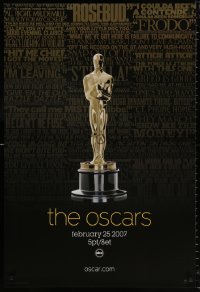 8k511 79TH ANNUAL ACADEMY AWARDS 1sh 2007 cool image of Oscar statue & famous quotes!