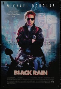 8k565 BLACK RAIN 1sh 1989 Ridley Scott, Michael Douglas is an American cop in Japan!