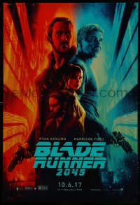 8k567 BLADE RUNNER 2049 teaser DS 1sh 2017 great montage image with Harrison Ford & Ryan Gosling!