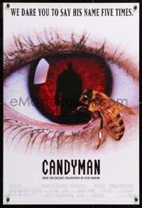 8k577 CANDYMAN 1sh 1992 Clive Barker, creepy close-up image of bee in eyeball!