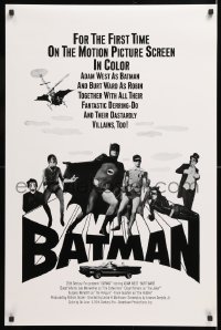 8k228 BATMAN 23x35 commercial poster 1980s DC Comics, art of Adam West & top cast!