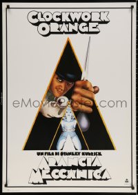 8k238 CLOCKWORK ORANGE 28x40 Italian commercial poster 1980s Kubrick , Castle art of McDowell!