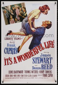 8k256 IT'S A WONDERFUL LIFE 27x40 commercial poster 1996 James Stewart, Donna Reed, Barrymore, Capra