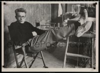 8k258 JAMES DEAN 21x28 commercial poster 1980s chilling out in chair by Phil Stern!