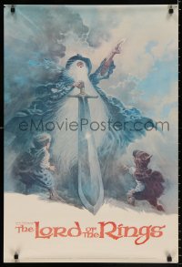 8k263 LORD OF THE RINGS 22x33 commercial poster 1978 Jung art of hobbits & Gandalf!