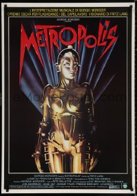 8k264 METROPOLIS 28x40 Italian commercial poster 1984 Brigitte Helm, The Maschinenmensch!
