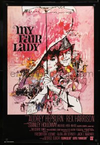 8k265 MY FAIR LADY 24x36 commercial poster 1970s Bob Peak art of Hepburn and Harrison!