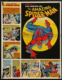 8k266 ORIGIN OF THE AMAZING SPIDER-MAN 22x28 poster 1980 Stan Lee, Coca-Cola series!