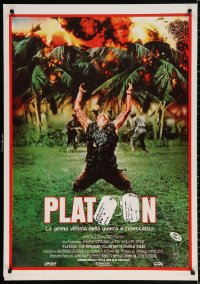 8k269 PLATOON 28x40 Italian commercial poster 1987 Oliver Stone, Vietnam, Dafoe!