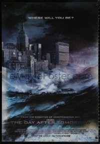 8k602 DAY AFTER TOMORROW lenticular 1sh 2004 great art of NYC in tidal wave & snowed in!