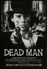 8k606 DEAD MAN DS 1sh 1996 great image of Johnny Depp pointing gun, Jim Jarmusch's mystic western!