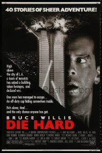 8k614 DIE HARD 1sh 1988 Bruce Willis vs twelve terrorists, action classic, with borders!