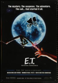 8k625 E.T. THE EXTRA TERRESTRIAL lenticular 1sh R2002 Drew Barrymore, Spielberg, bike over the moon!